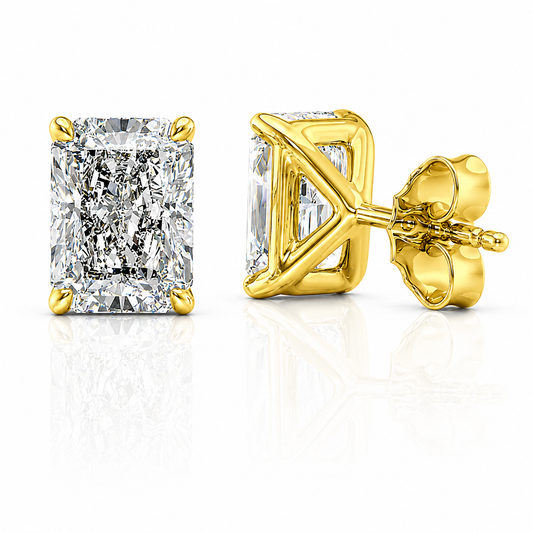 Radiant Cut Solitaire Lab Grown Diamond Earrings ✧ 1-4 Carat