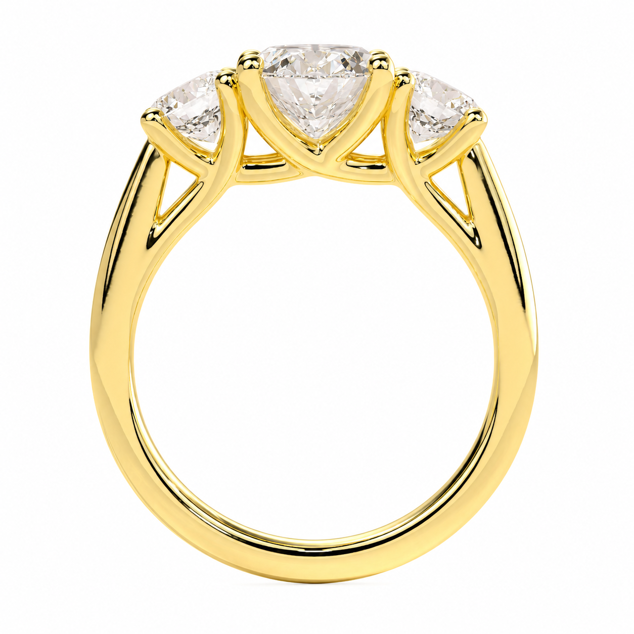 Oval Cut Lab Grown Trilogy Diamond Ring With Round Side Stones ✧ 1-4 Carat