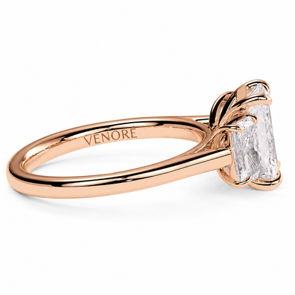 Radiant Cut Lab Grown Trilogy Diamond Ring With Radiant Cut Side Stones ✧ 1-4 Carat
