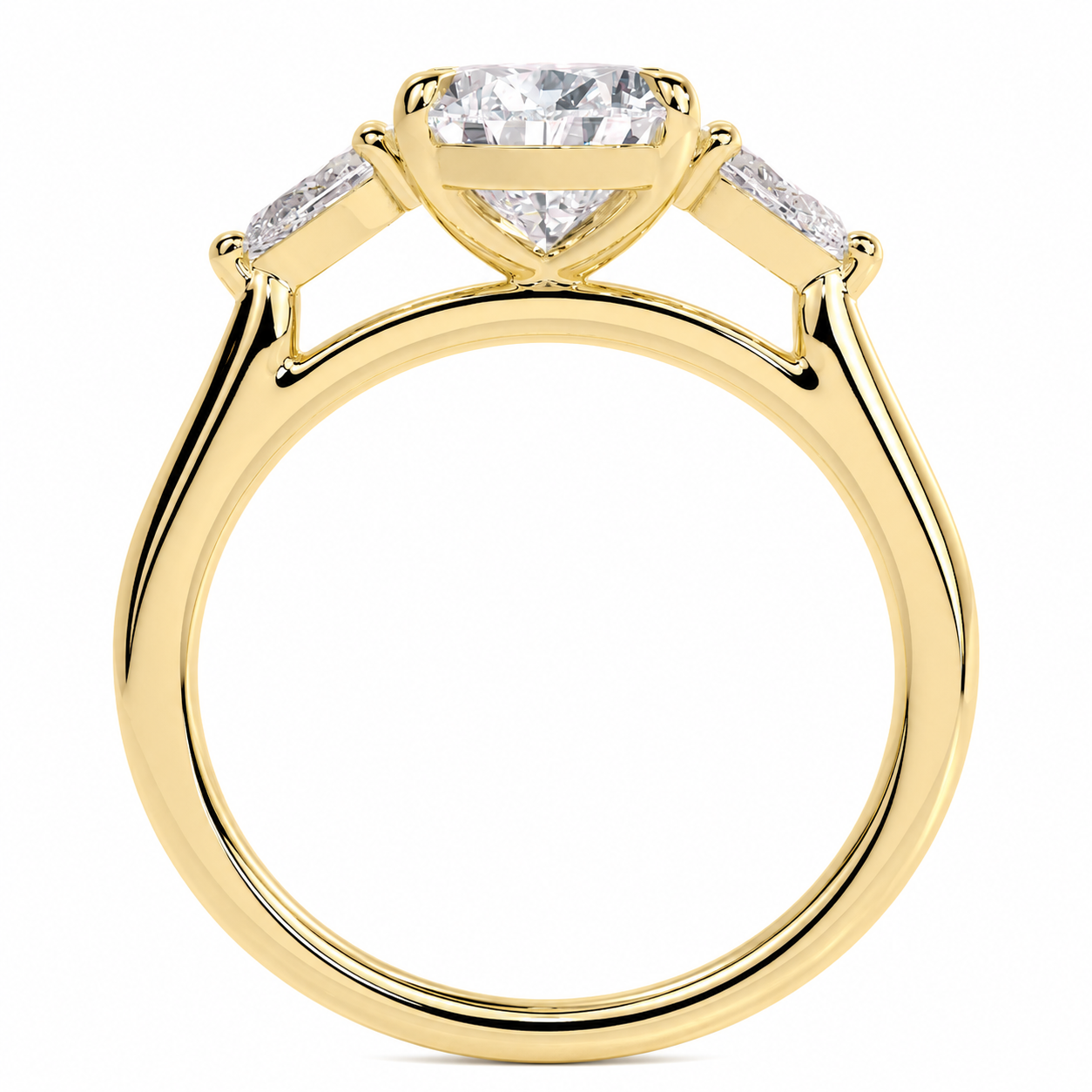 Pear Cut Lab Grown Trilogy Diamond Ring With Pear Cut Side Stones ✧ 1-4 Carat
