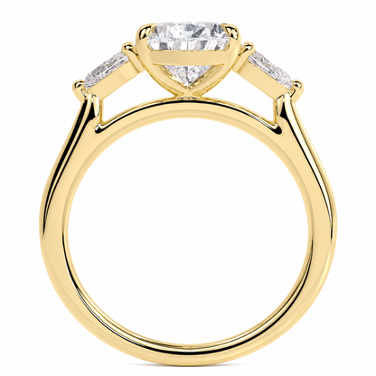 Pear Cut Lab Grown Trilogy Diamond Ring With Pear Cut Side Stones ✧ 1-4 Carat