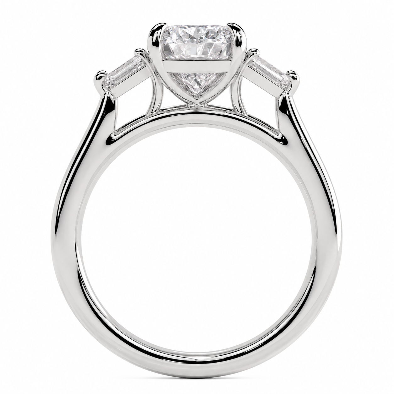 Pear Cut Lab Grown Trilogy Diamond Ring With Pear Cut Side Stones ✧ 1-4 Carat