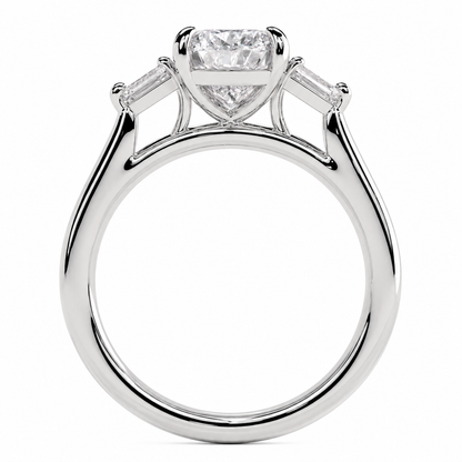 Pear Cut Lab Grown Trilogy Diamond Ring With Pear Cut Side Stones ✧ 1-4 Carat