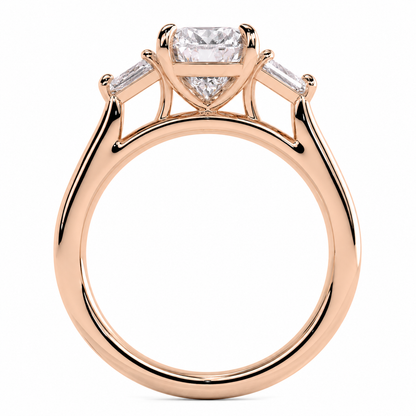 Pear Cut Lab Grown Trilogy Diamond Ring With Pear Cut Side Stones ✧ 1-4 Carat
