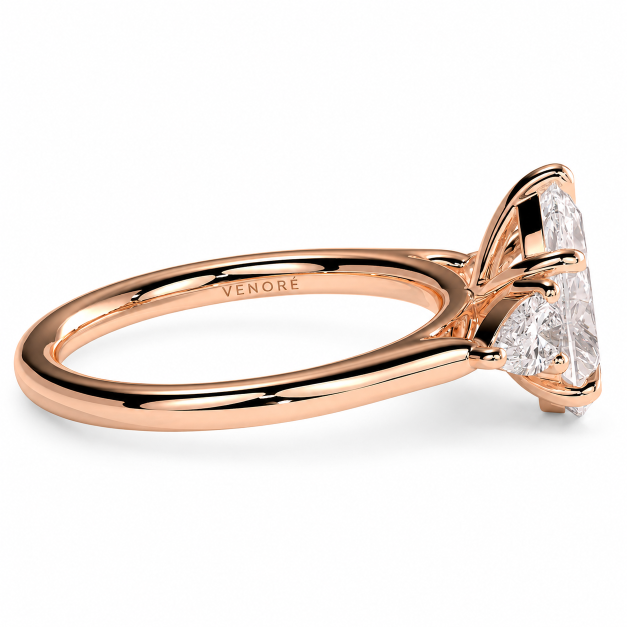 Pear Cut Lab Grown Trilogy Diamond Ring With Pear Cut Side Stones ✧ 1-4 Carat