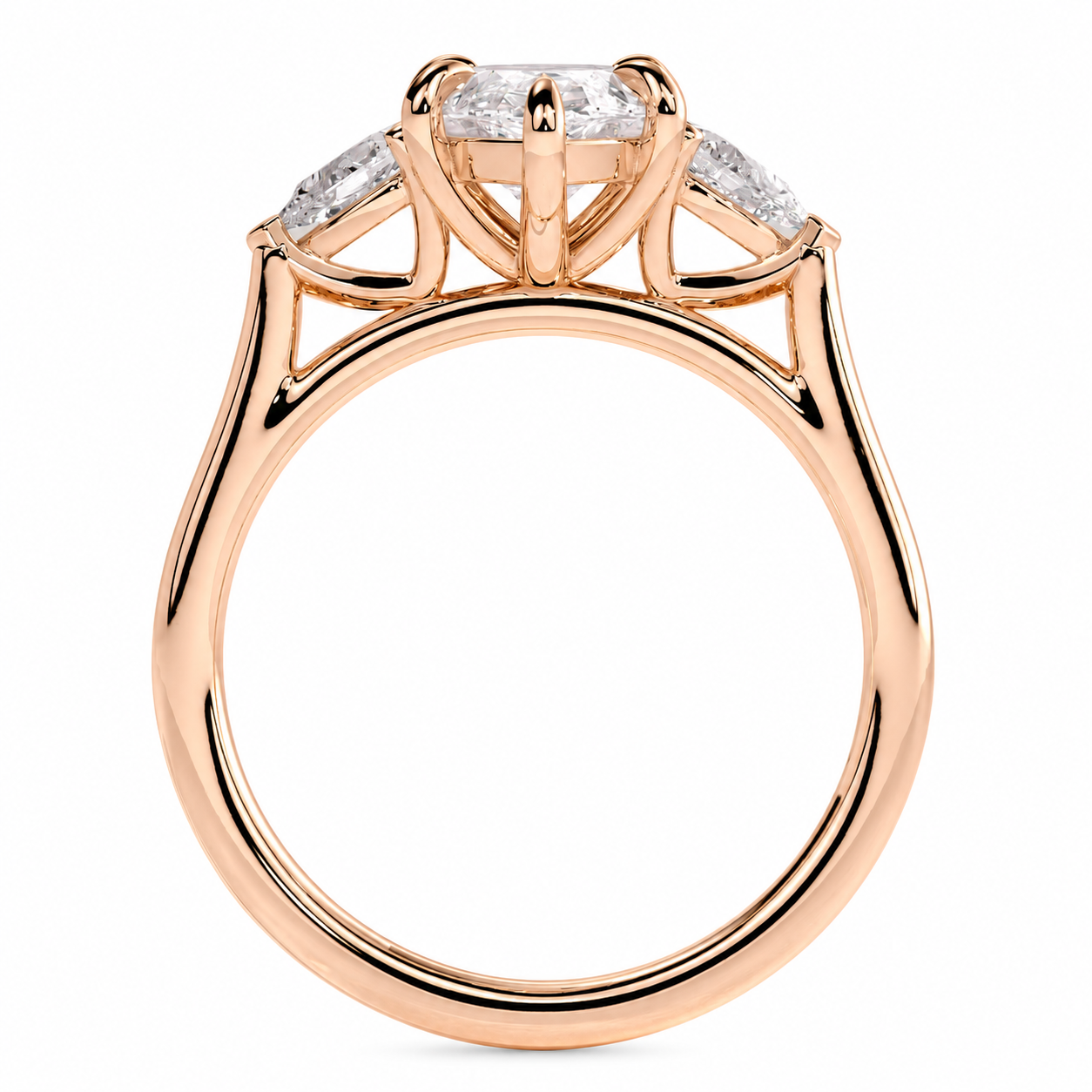 Marquise Cut Lab Grown Trilogy Diamond Ring With Pear Cut Side Stones ✧ 1-4 Carat
