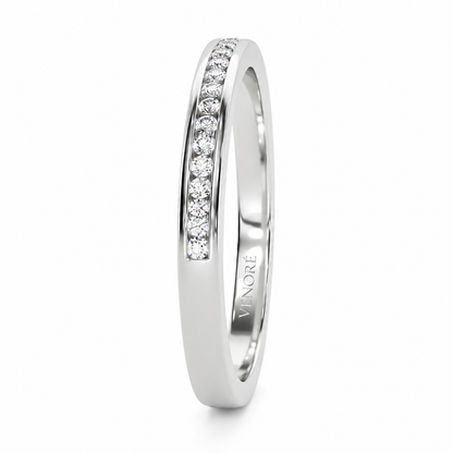 Half Eternity Ring With Channel Setting Round Cut Lab Grown Diamonds ✧ 0.3 Carat