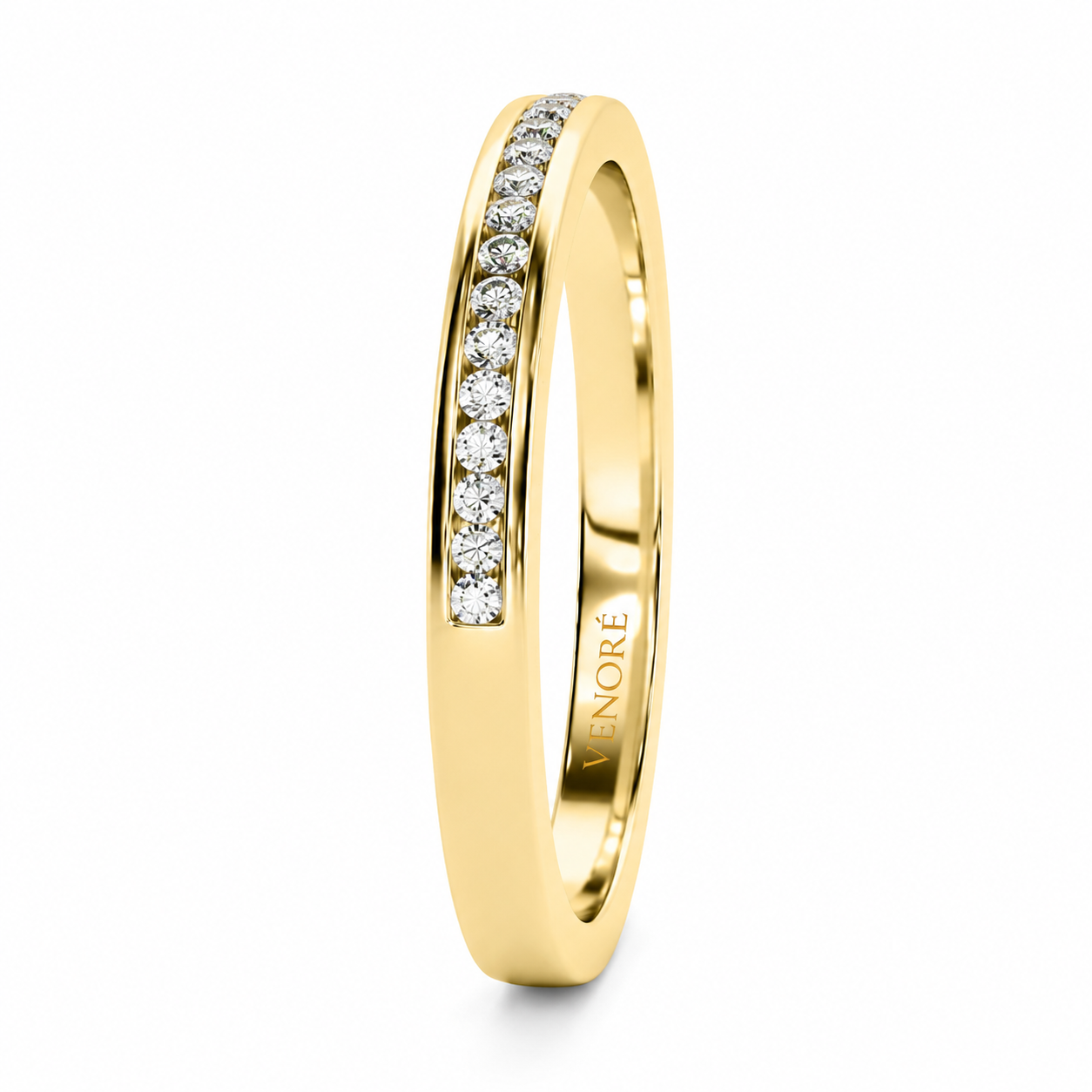 Half Eternity Ring With Channel Setting Round Cut Lab Grown Diamonds ✧ 0.3 Carat