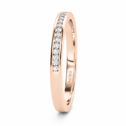 Half Eternity Ring With Channel Setting Round Cut Lab Grown Diamonds ✧ 0.3 Carat