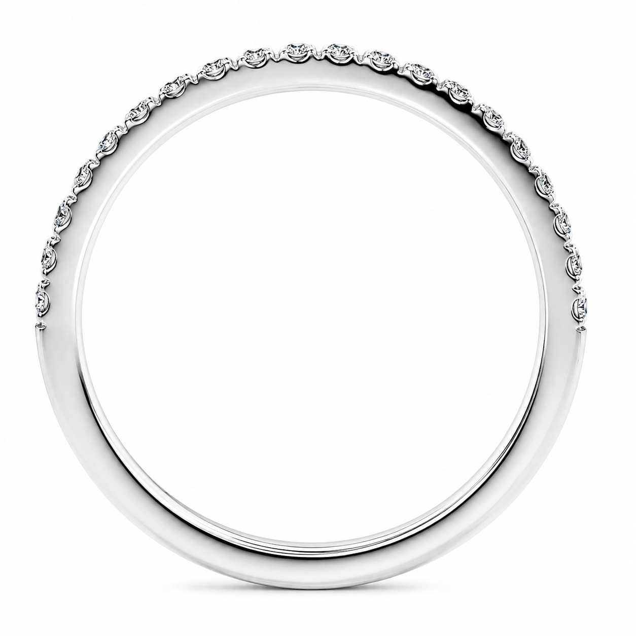Half Eternity Ring With Claw Prong Setting Round Cut Lab Grown Diamonds ✧ 0.2 Carat