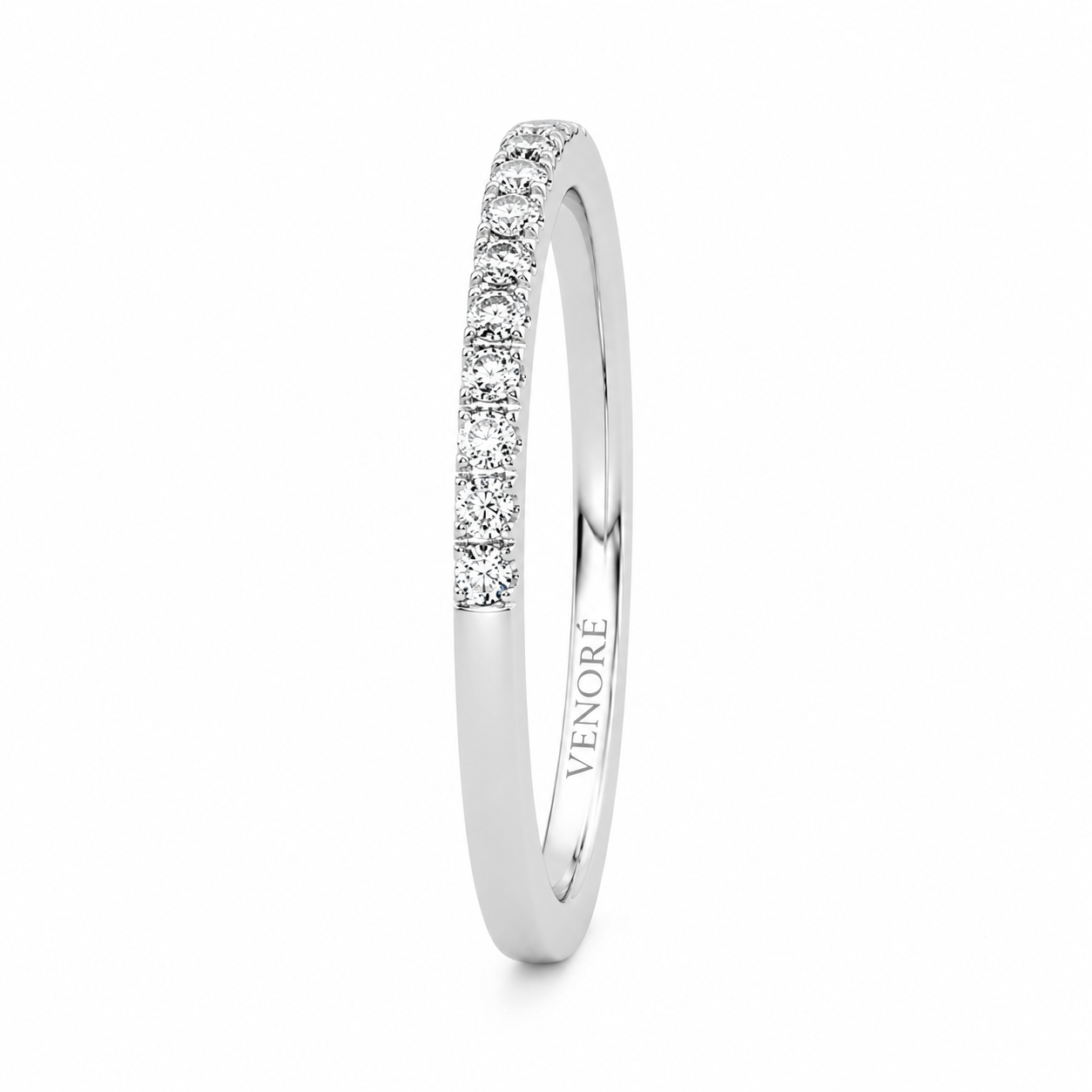 Half Eternity Ring With Claw Prong Setting Round Cut Lab Grown Diamonds ✧ 0.2 Carat