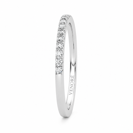 Half Eternity Ring With Claw Prong Setting Round Cut Lab Grown Diamonds ✧ 0.2 Carat