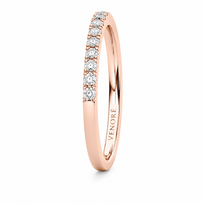 Half Eternity Ring With Claw Prong Setting Round Cut Lab Grown Diamonds ✧ 0.2 Carat
