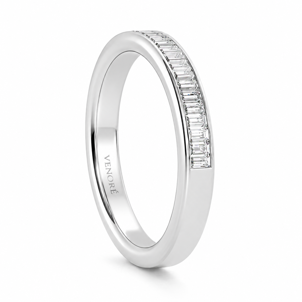 Half Eternity Ring With Channel Setting Baguette Cut Lab Grown Diamonds ✧ 0.5 Carat