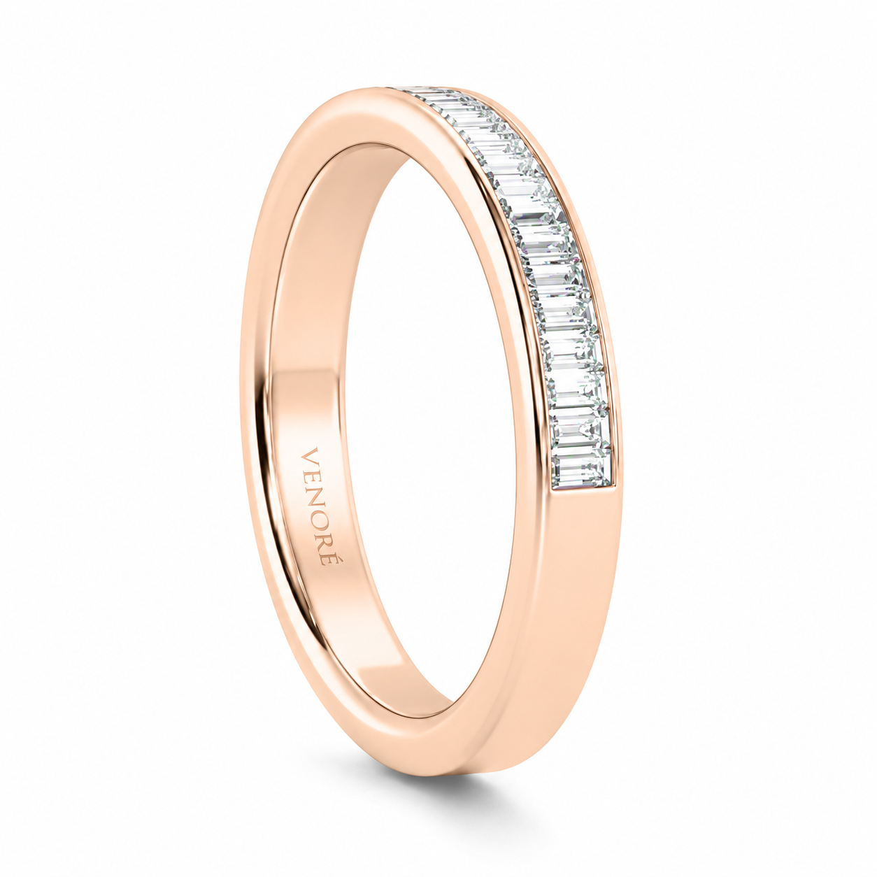 Half Eternity Ring With Channel Setting Baguette Cut Lab Grown Diamonds ✧ 0.5 Carat