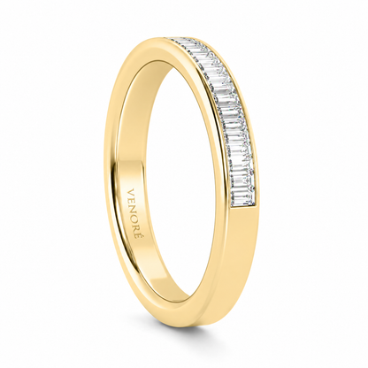 Half Eternity Ring With Channel Setting Baguette Cut Lab Grown Diamonds ✧ 0.5 Carat