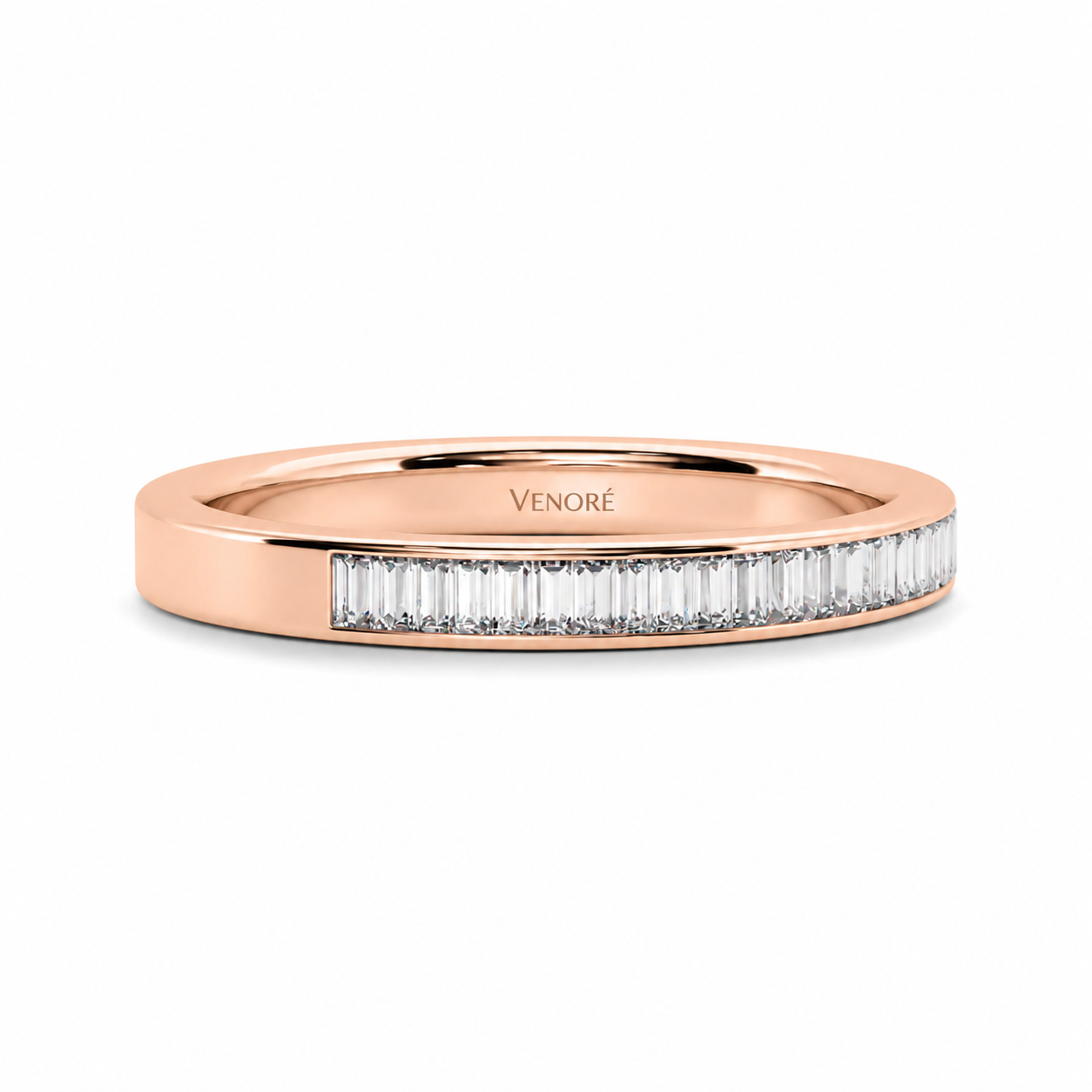 Half Eternity Ring With Channel Setting Baguette Cut Lab Grown Diamonds ✧ 0.5 Carat