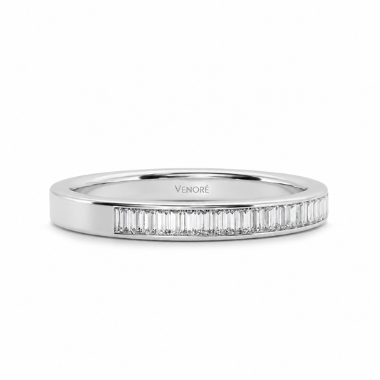 Half Eternity Ring With Channel Setting Baguette Cut Lab Grown Diamonds ✧ 0.5 Carat