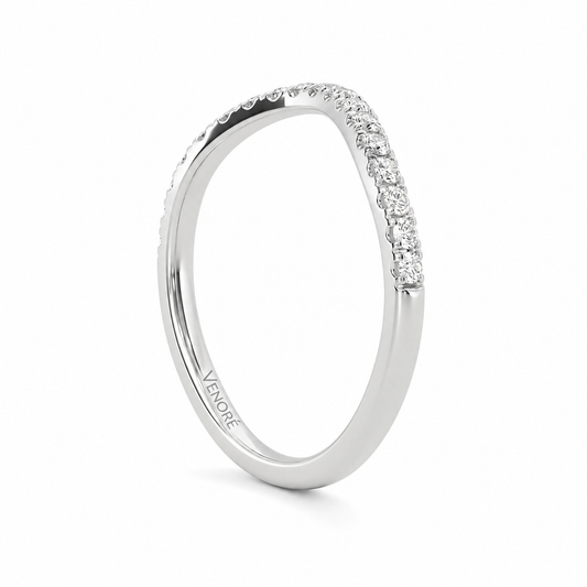 Half Eternity Curved Ring With Claw Prong Setting Round Cut Lab Grown Diamonds ✧ 0.3 Carat