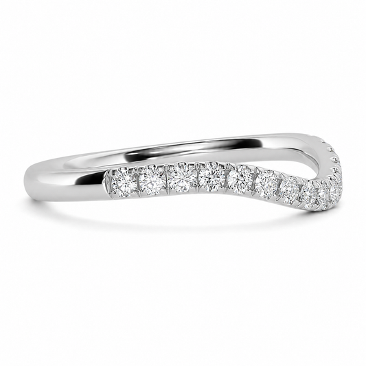 Half Eternity Curved Ring With Claw Prong Setting Round Cut Lab Grown Diamonds ✧ 0.5 Carat