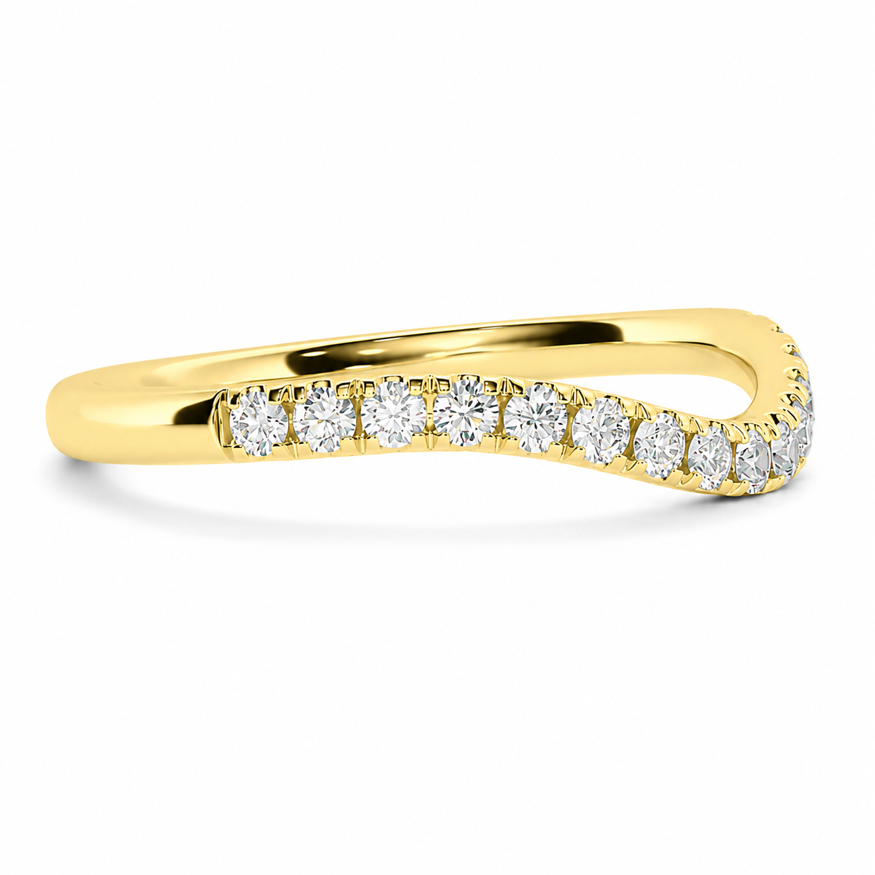Half Eternity Curved Ring With Claw Prong Setting Round Cut Lab Grown Diamonds ✧ 0.3 Carat