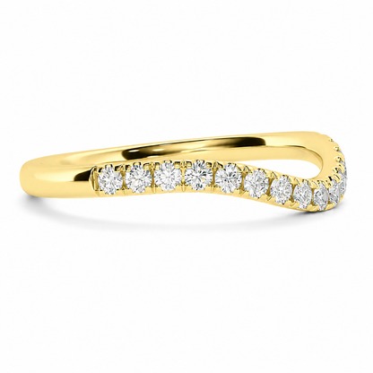 Half Eternity Curved Ring With Claw Prong Setting Round Cut Lab Grown Diamonds ✧ 0.3 Carat