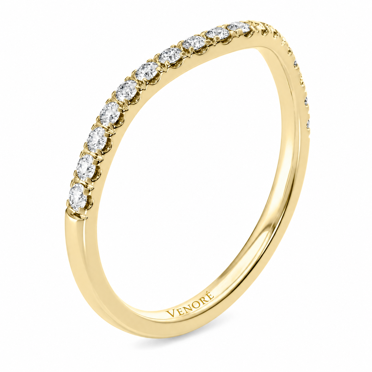Half Eternity Curved Ring With Claw Prong Setting Round Cut Lab Grown Diamonds ✧ 0.3 Carat