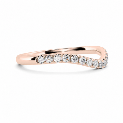 Half Eternity Curved Ring With Claw Prong Setting Round Cut Lab Grown Diamonds ✧ 0.3 Carat