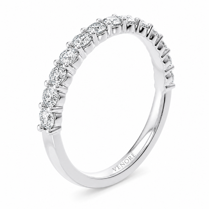 Half Eternity Ring With Shared Prong Setting Round Cut Lab Grown Diamonds ✧ 0.8 Carat