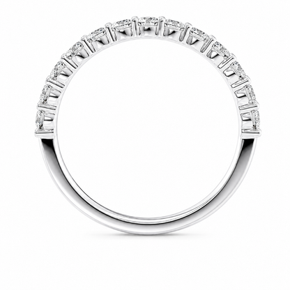 Half Eternity Ring With Shared Prong Setting Round Cut Lab Grown Diamonds ✧ 0.8 Carat