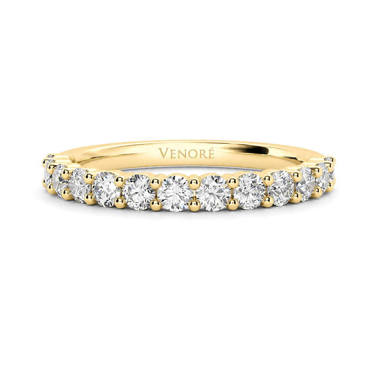 Half Eternity Ring With Shared Prong Setting Round Cut Lab Grown Diamonds ✧ 0.8 Carat