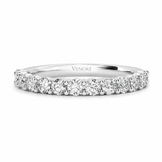 Half Eternity Ring With Shared Prong Setting Round Cut Lab Grown Diamonds ✧ 0.8 Carat