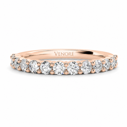 Half Eternity Ring With Shared Prong Setting Round Cut Lab Grown Diamonds ✧ 0.8 Carat