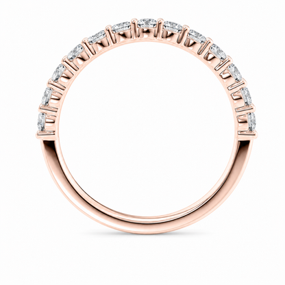 Half Eternity Ring With Shared Prong Setting Round Cut Lab Grown Diamonds ✧ 0.8 Carat