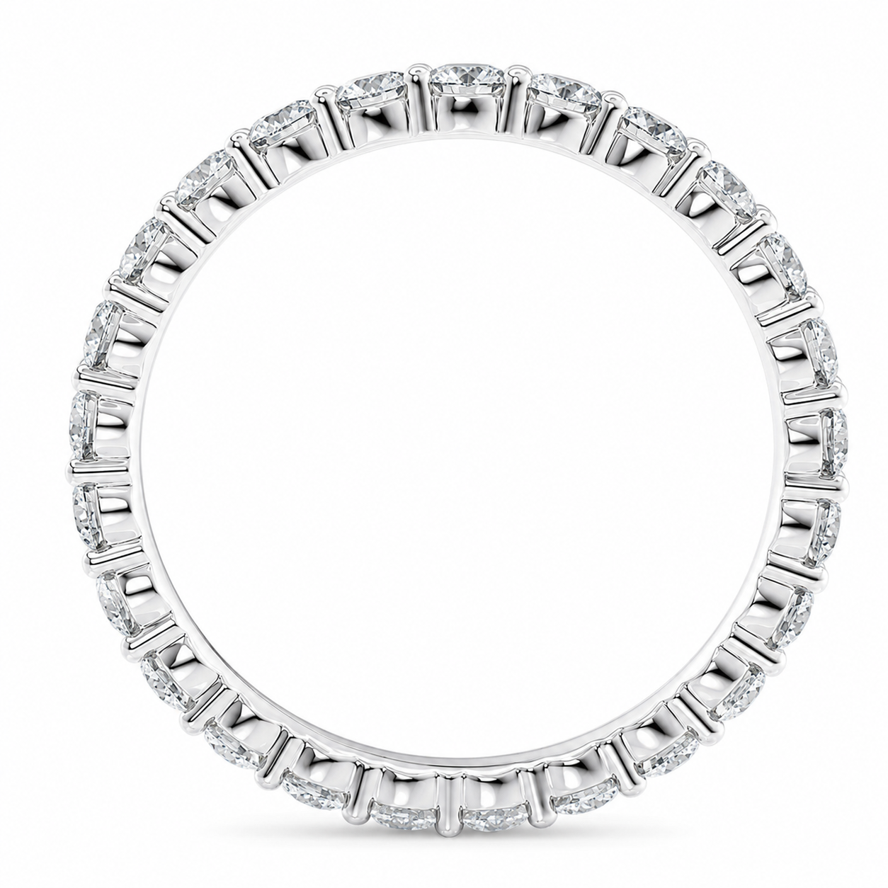 Full Eternity Ring With Shared Prong Setting Round Cut Lab Grown Diamonds ✧ 1.6 Carat