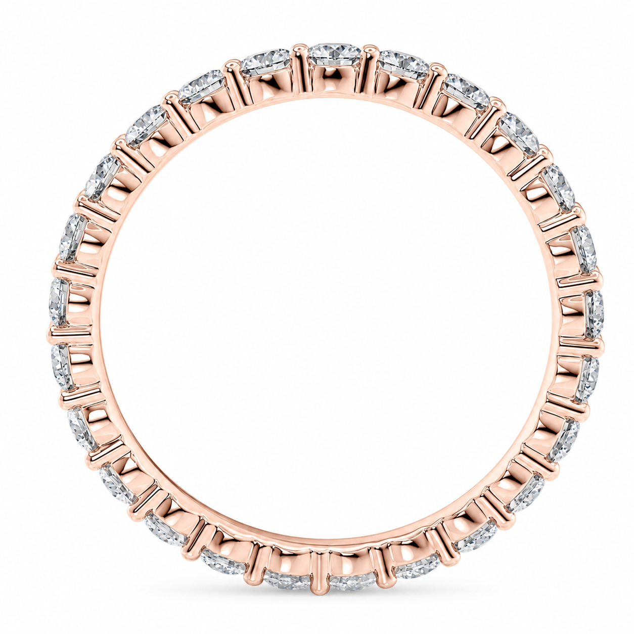 Full Eternity Ring With Shared Prong Setting Round Cut Lab Grown Diamonds ✧ 1.6 Carat