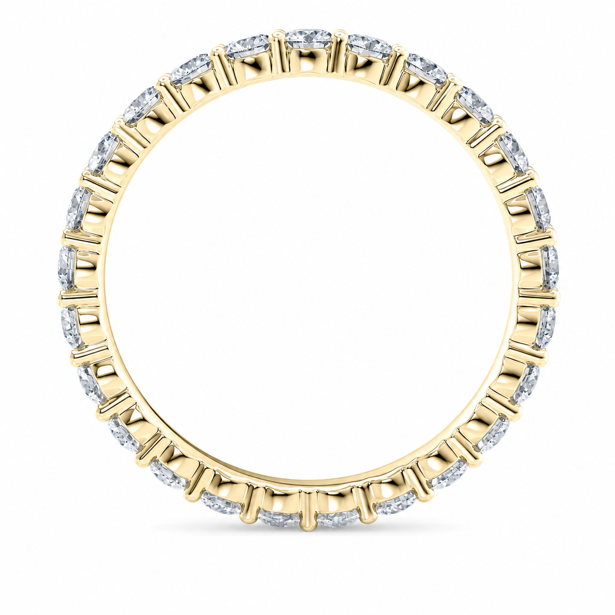 Full Eternity Ring With Shared Prong Setting Round Cut Lab Grown Diamonds ✧ 1.6 Carat