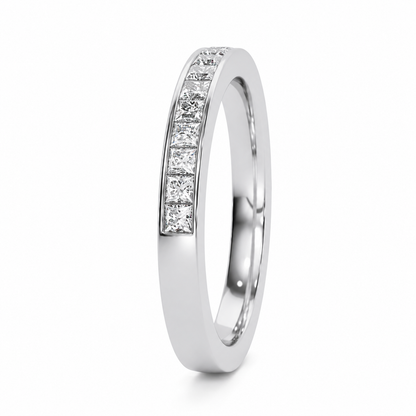 Half Eternity Ring With Channel Setting Princess Cut Lab Grown Diamonds ✧ 0.5 Carat