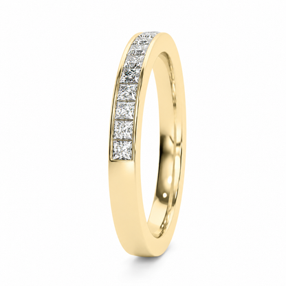 Half Eternity Ring With Channel Setting Princess Cut Lab Grown Diamonds ✧ 0.5 Carat