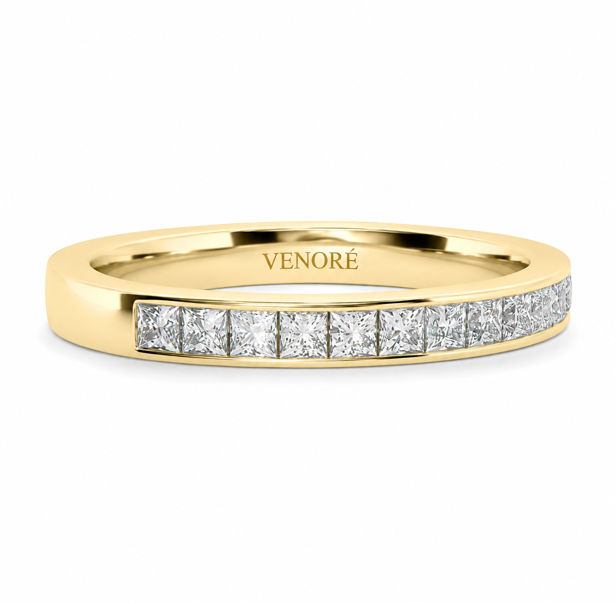 Half Eternity Ring With Channel Setting Princess Cut Lab Grown Diamonds ✧ 0.5 Carat