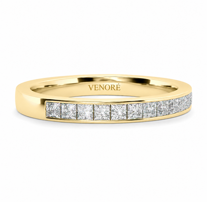 Half Eternity Ring With Channel Setting Princess Cut Lab Grown Diamonds ✧ 0.5 Carat