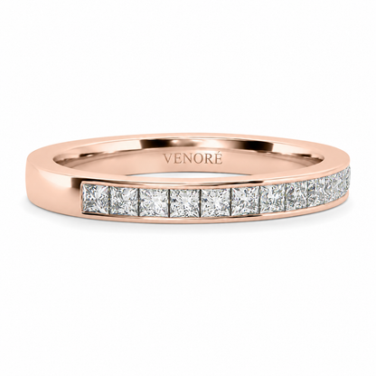 Half Eternity Ring With Channel Setting Princess Cut Lab Grown Diamonds ✧ 0.5 Carat