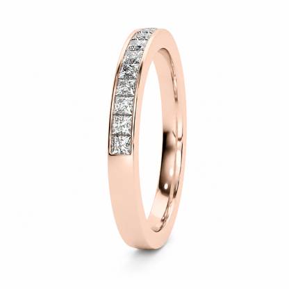 Half Eternity Ring With Channel Setting Princess Cut Lab Grown Diamonds ✧ 0.5 Carat