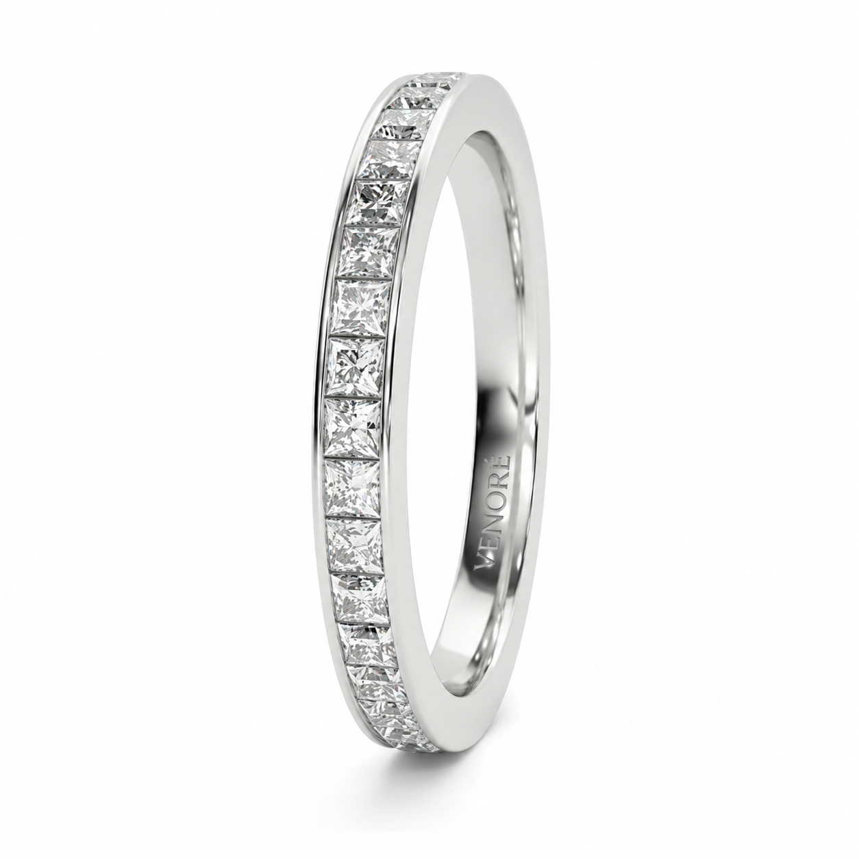 Full Eternity Ring With Channel Setting Princess Cut Lab Grown Diamonds ✧ 1 Carat