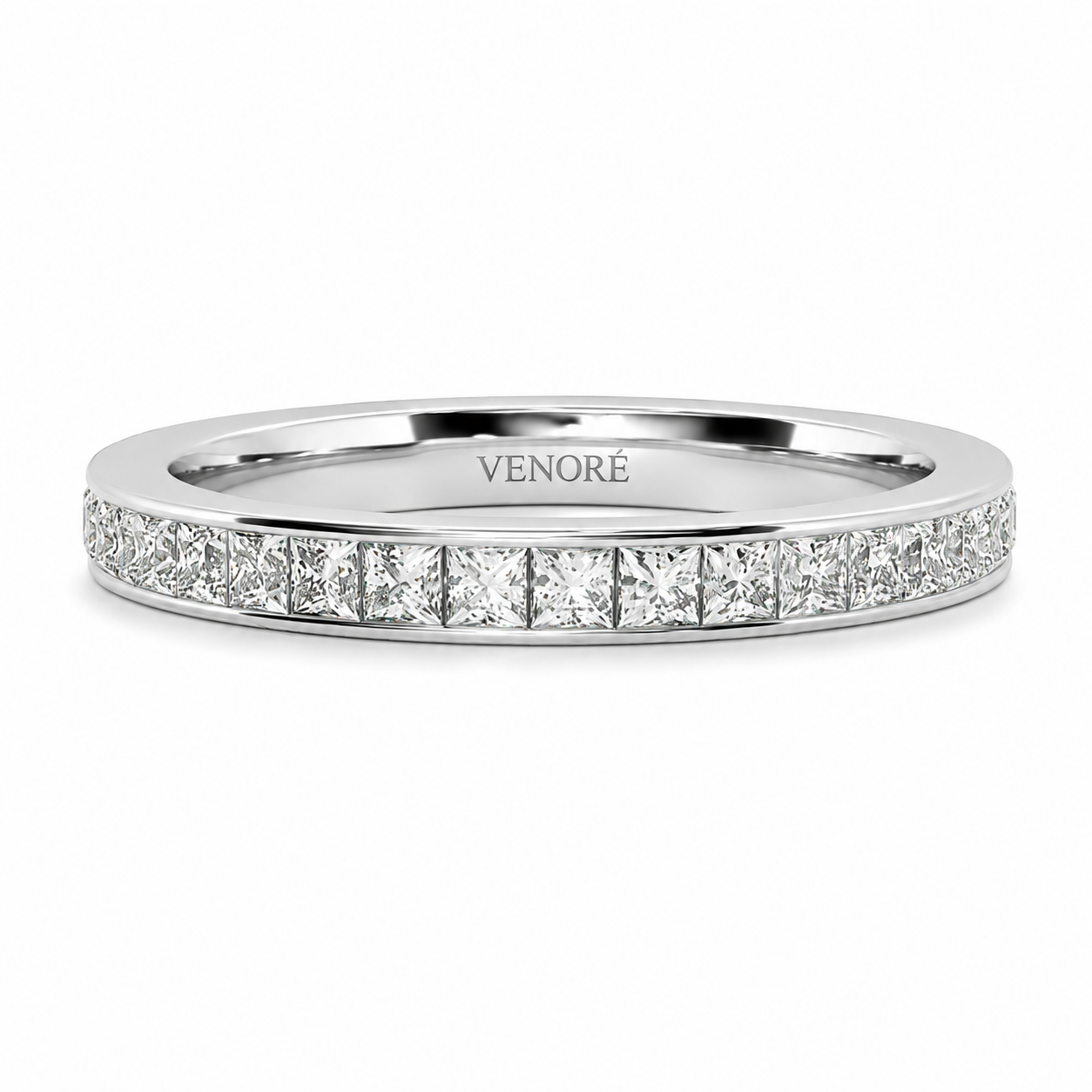 Full Eternity Ring With Channel Setting Princess Cut Lab Grown Diamonds ✧ 1 Carat