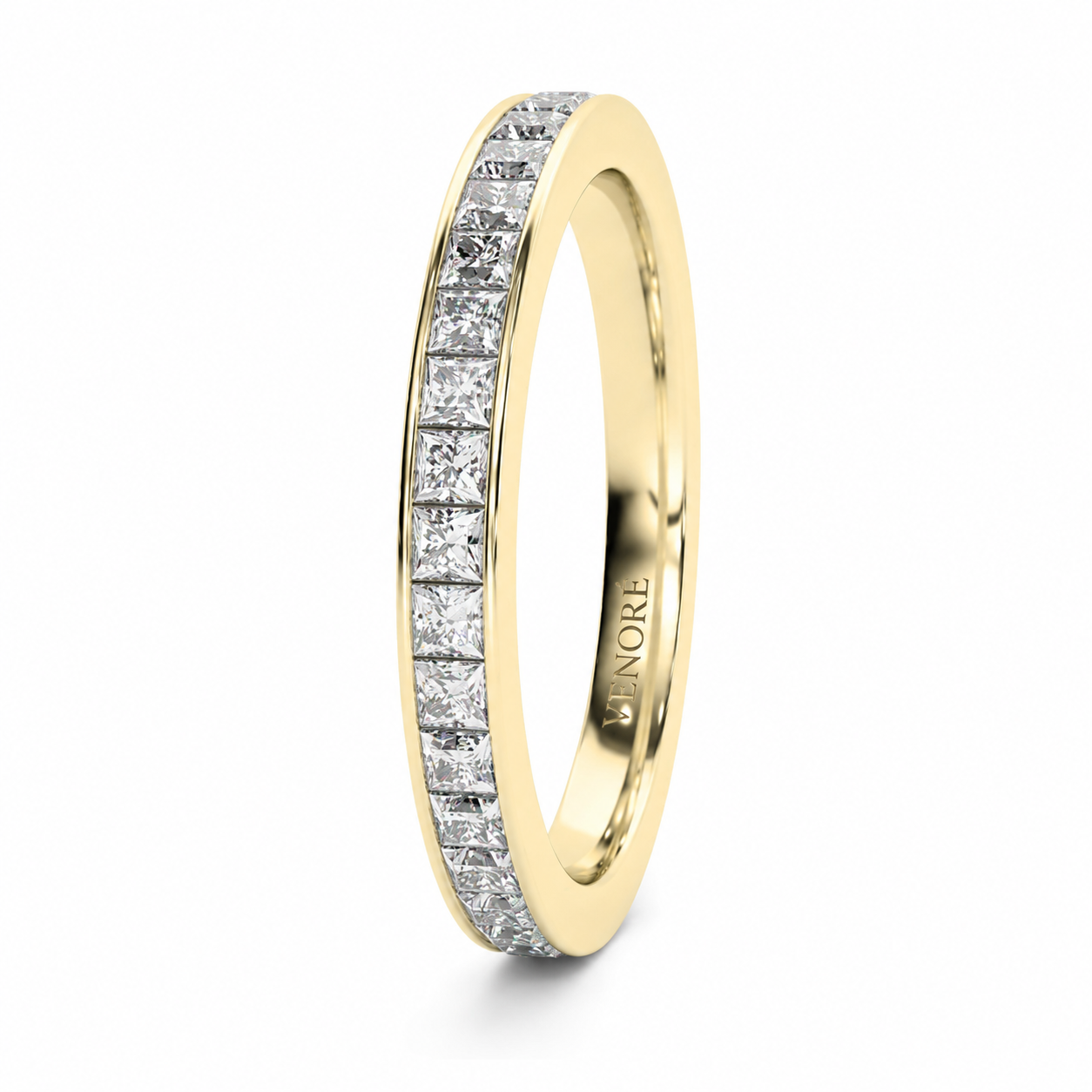 Full Eternity Ring With Channel Setting Princess Cut Lab Grown Diamonds ✧ 1 Carat