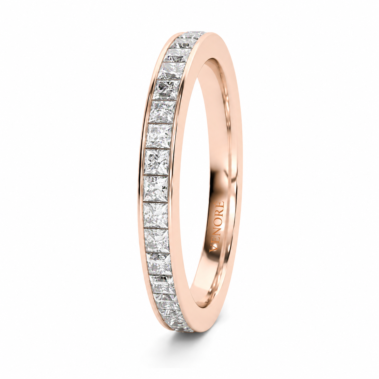 Full Eternity Ring With Channel Setting Princess Cut Lab Grown Diamonds ✧ 1 Carat