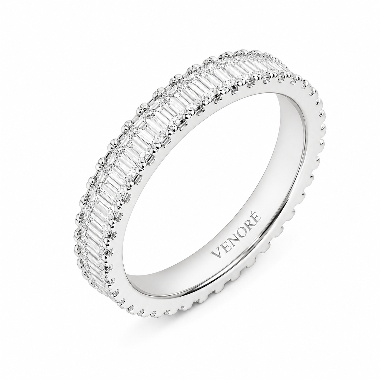 Full Eternity Ring With Prong Setting Baguette Cut Lab Grown Diamonds ✧ 1 Carat