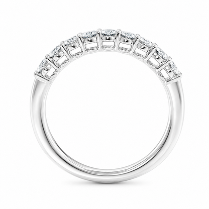 Half Eternity Ring With Shared Prong Setting Oval Cut Lab Grown Diamonds ✧ 1.30 Carat