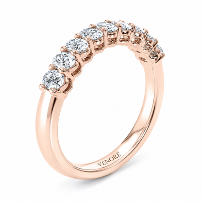 Half Eternity Ring With Shared Prong Setting Oval Cut Lab Grown Diamonds ✧ 1.30 Carat